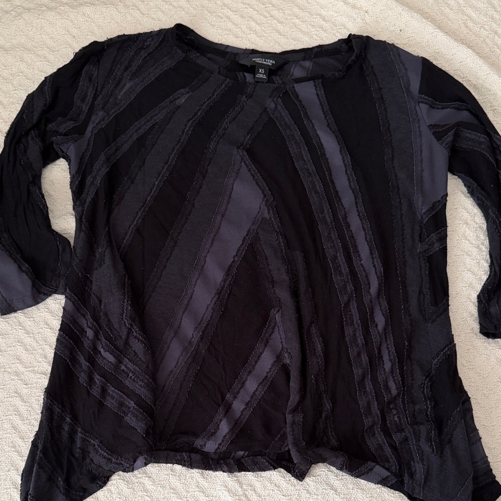 Elegant Black and Gray Textured Blouse